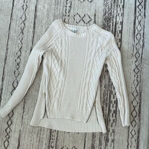Cabi Small Ivory Sweater with Side Zips